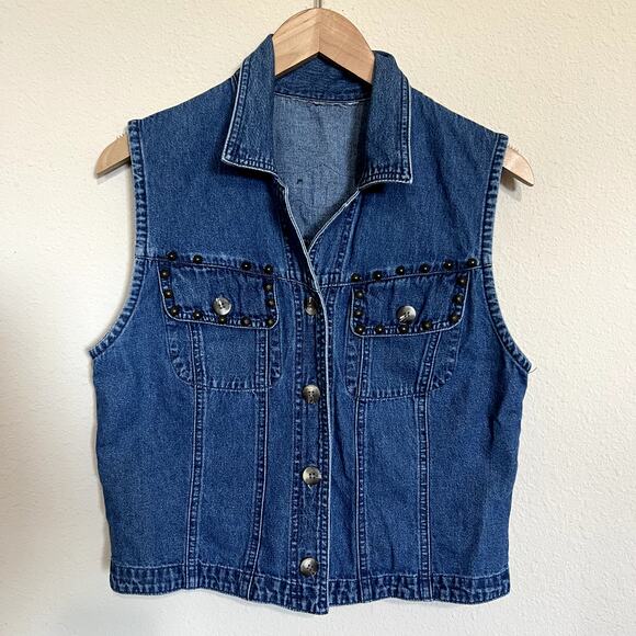 Harley Davidson Woman's Denim Vest Sz M - Picture 3 of 6